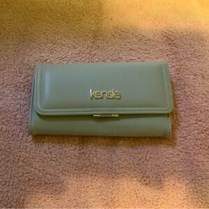 Kensie Sage Beige Wallet with Gold Logo